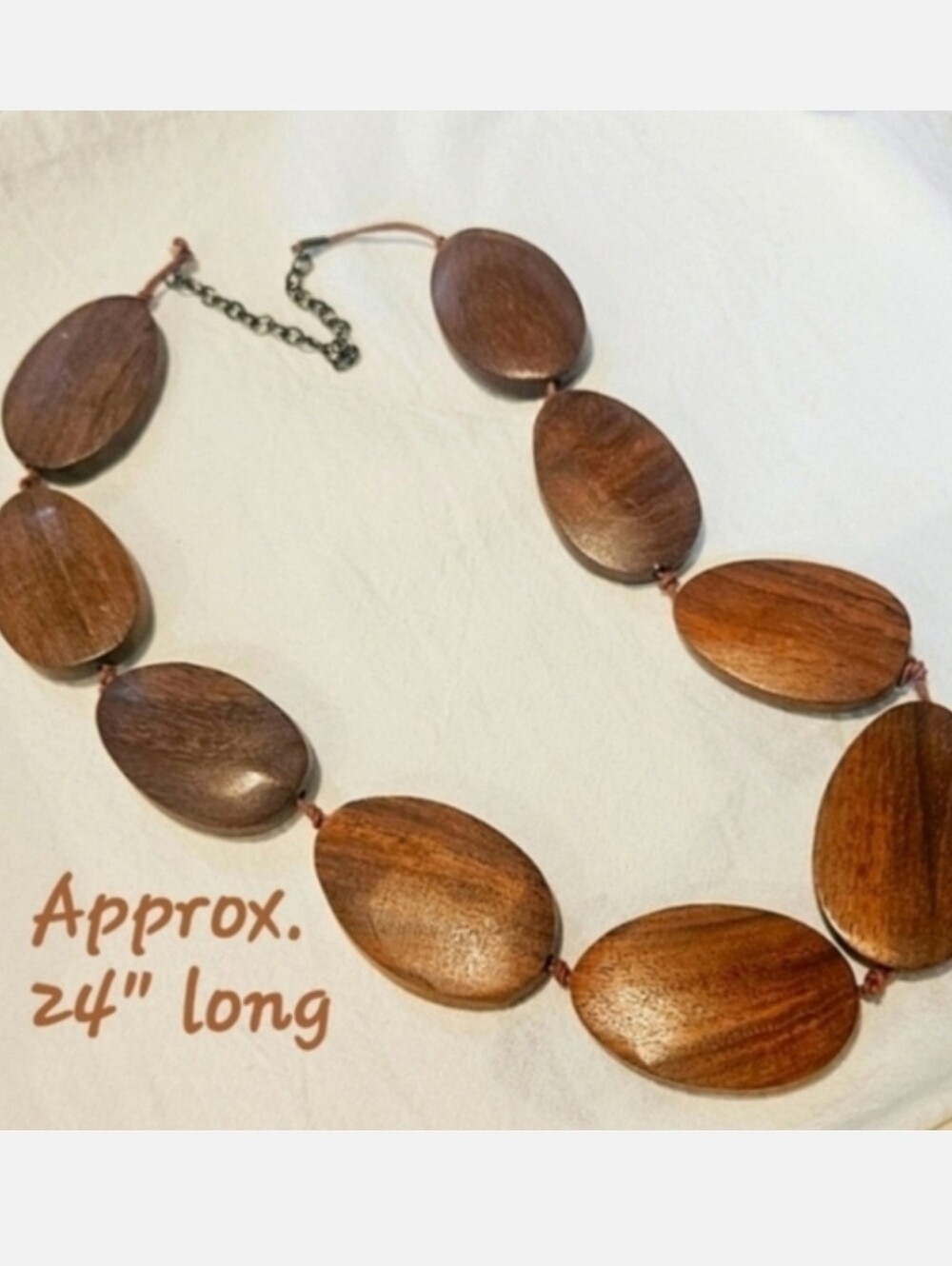 Vintage Wood Infinity Necklace - Picture 10 of 10